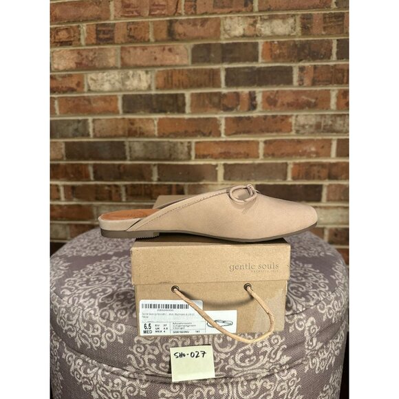 Gentle Souls by Kenneth Cole Women's Eugene Bow Slide Mules Flats Mushroom 6.5M - Picture 8 of 8